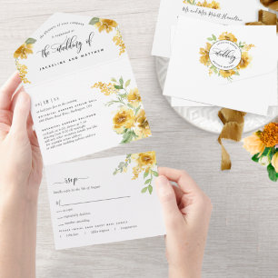 Altura de Casamento Floral Amarelo Elegante fora R