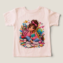 Aluna Kawaii Fofa com Material Escolar