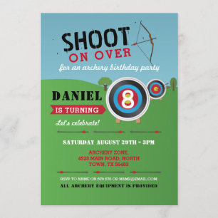 Alvo das setas do arco do convite do aniversário