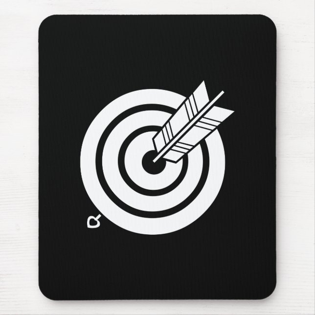 Alvo redondo atingido por uma flecha Mouse Pads (Frente)