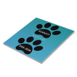 Always By My Side Teal Blue Paw Print Tribute