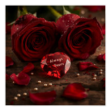 Always Yours Romantic Rose Valentine Poster