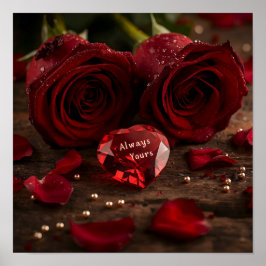 Always Yours Romantic Rose Valentine Poster