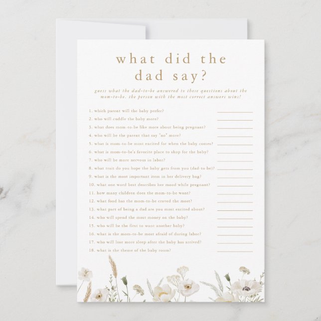 ALYSSA O Que O Pai Disse Cartão De Jogo De Chá de  (Frente)