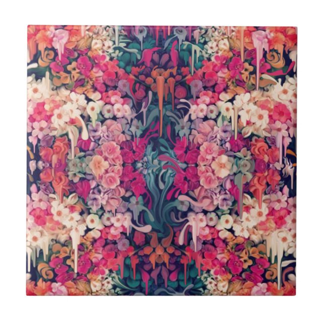 Ama-me talvez, derretendo o teste padrão floral (Frente)