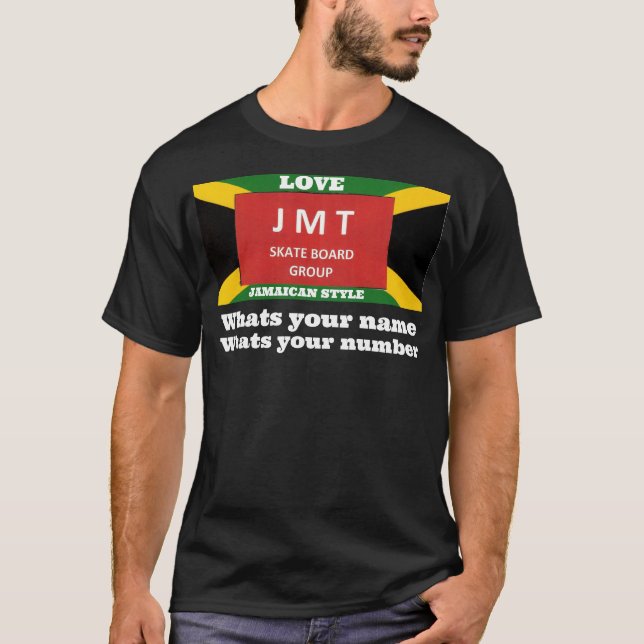 AMA O ESTILO JAMAICANO. Camiseta Básica Escura (Frente)