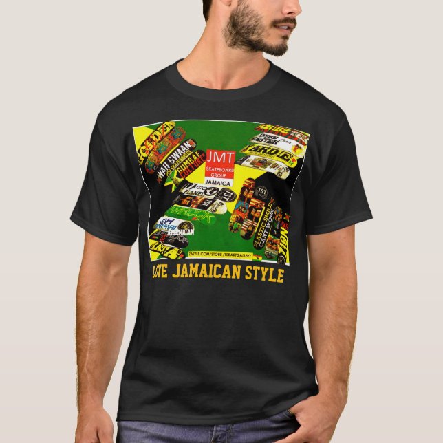AMA O ESTILO JAMAICANO. Camiseta Básica Escura (Frente)