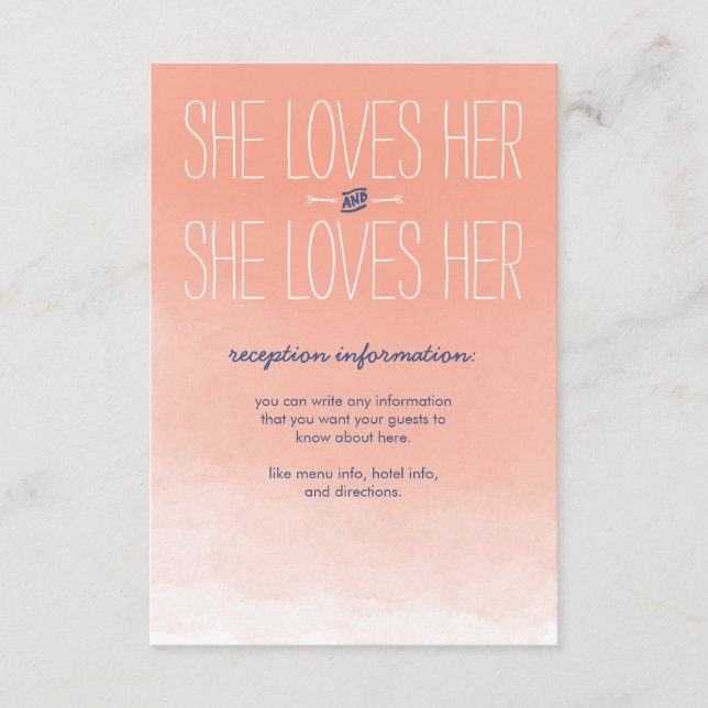 Ama seu cartão lésbica da recepção de casamento (Frente)