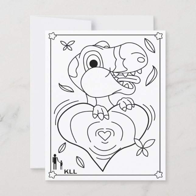 Amada Página de colorir Dinasoaur (Frente)