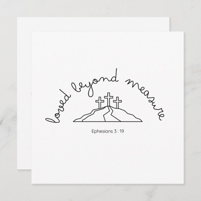 Amado Além do Convite Cartão Cristão Fé (Frente/Verso)