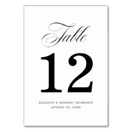 Amado | Cartões de números de tabela de casamento