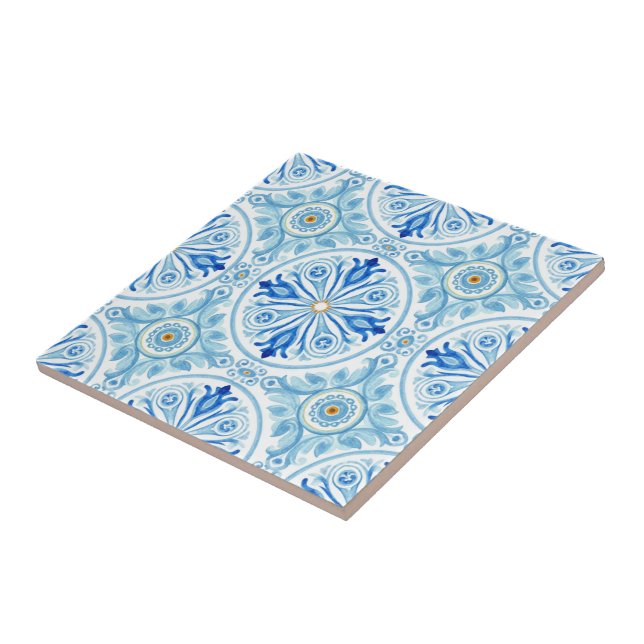 Amalfi Coast Mediterranean Cobalt Blue Tile (Lateral)