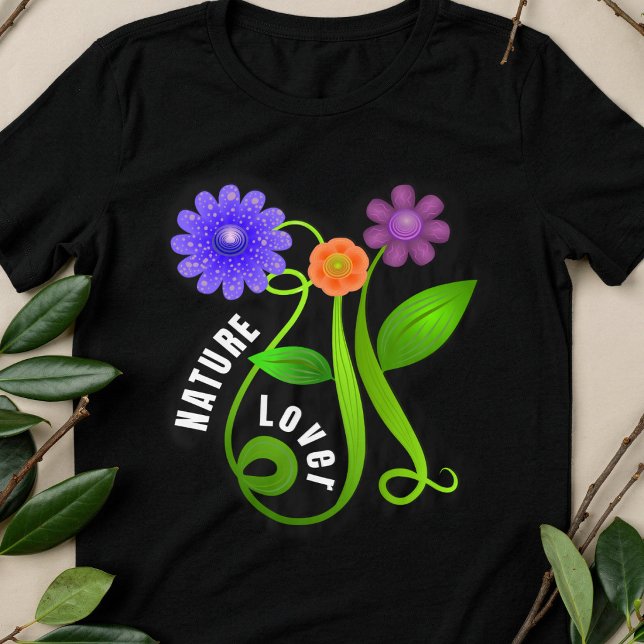 Amante da Natureza Colorida (Nature Lovers cute hand drawn flowers and vines shirt for all ages.)