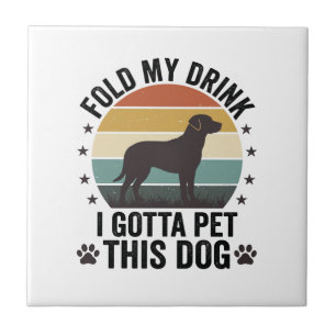 Amante de Cão Engraçado Vintage Dobre Minha Bebida