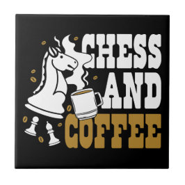 Amante de Xadrez e Café Cute Chess e Knight Art