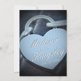 Amantes Casando Prata Padlock Fab Convite Divertid