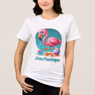 Amantes de flamingo, cor-de-rosa, da praia
