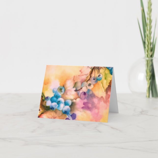 Amantes de mirtilo — Cartão de Nota Botânica (Vazi (Frente)