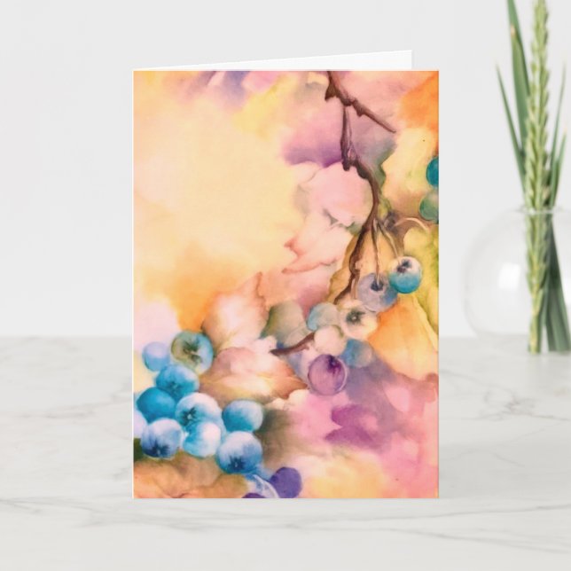 Amantes de mirtilo — Cartão de Nota Botânica (Vazi (Frente)