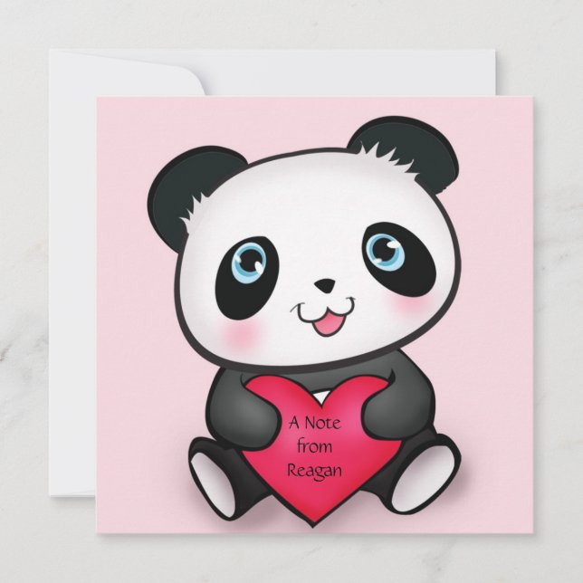 Amantes de Panda Personalizados com Cartão de Conv (Frente)