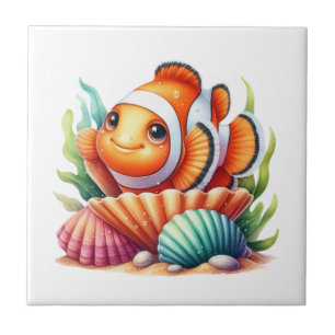 Amantes de peixes do oceano fofos