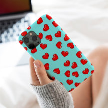 Amantes elegantes Padrão de coração vermelho no az