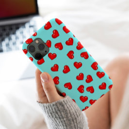 Amantes elegantes Padrão de coração vermelho no az