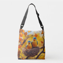 Amar Aves Delight: Saco de Tote com Design Românti