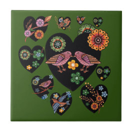 Amar Pássaros Arte Folclórica Escandinava