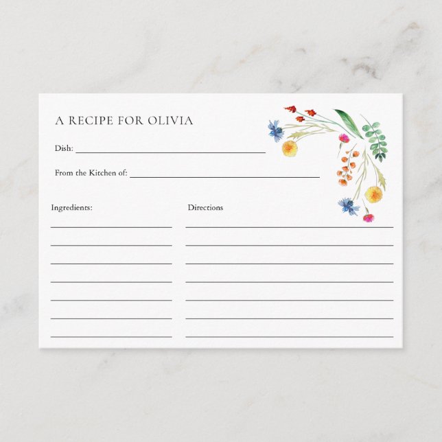 Amar praça de Flores Selvagem no Cartão de Receita (Frente)