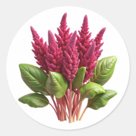 Amaranth Plastic 3D - Etiqueta redonda brilhante