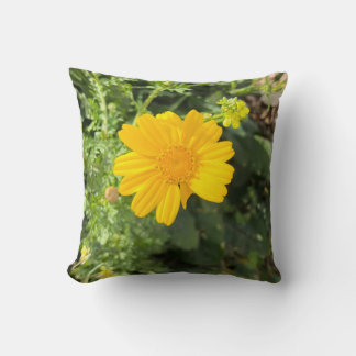 Amarela Arte de Almofada de Natureza Daisy