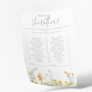 Amarela Floral Jogo para Chá de Bebê 'Ela Prefer