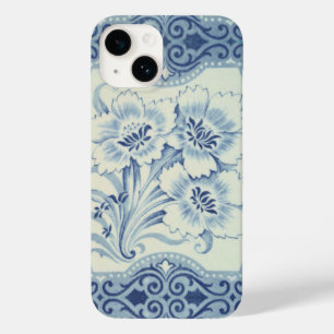 Amarelo Azul e Branco Vitoriano Majolica Antiquada