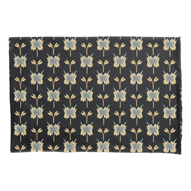 🌸 Amarelo Azul Floral Elegante Escuro Estilo Case (Frente)