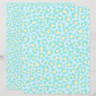 Amarelo Azul-Pastel-Leopardo