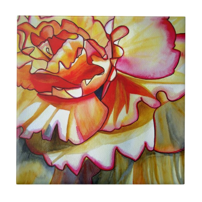 Amarelo Begflower watercolor art original (Frente)