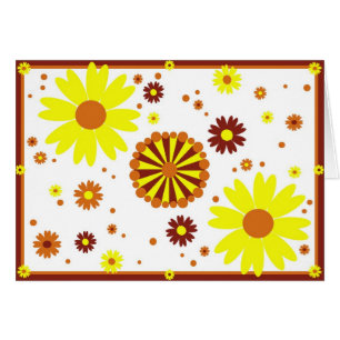 Amarelo & cartão das flores de Brown