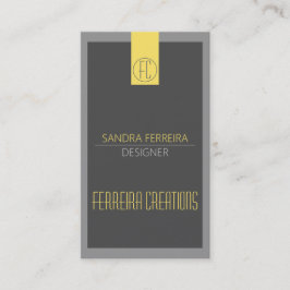 Amarelo cartão de visita moderno e Cinza Dois