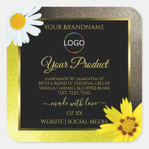 Amarelo Castanho Brilhante Preto Etiquetas para pr