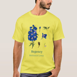 Amarelo com camiseta de flores azuis para leitor r
