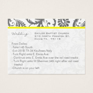 Amarelo com Cartões de Informações de Casamento te