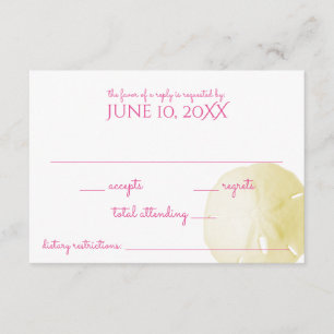 Amarelo do dólar de areia que Wedding RSVP
