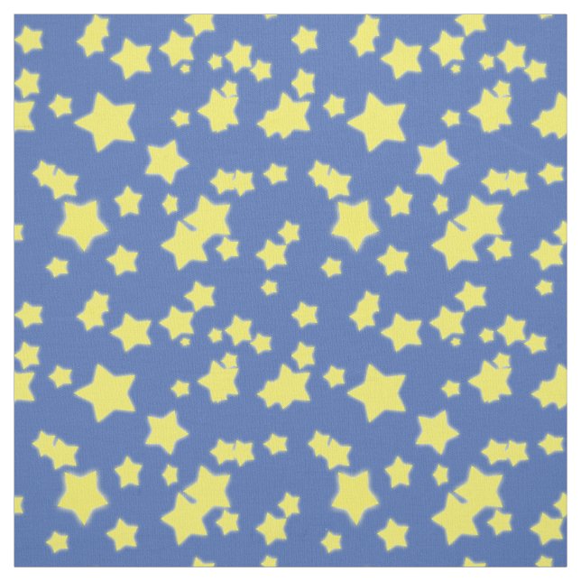 Amarelo do teste padrão de ESTRELAS no tecido azul (Modelo)