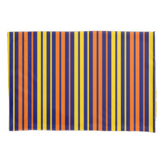 Amarelo e Laranja Listras Verticais Azul Marinho