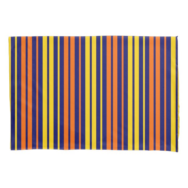 Amarelo e Laranja Listras Verticais Azul Marinho  (Frente)