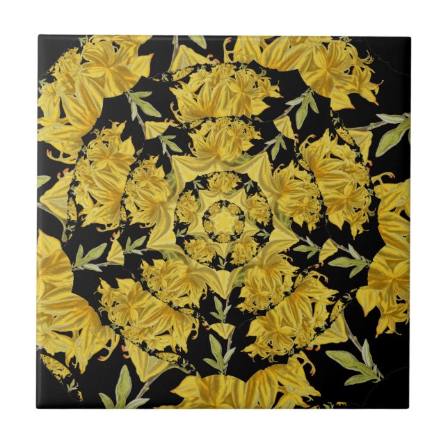 Amarelo e preto Azalea arte fractal (Frente)
