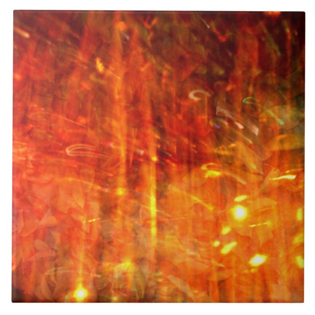 Amarelo Laranja Flames Fiery Abstrato Art (Frente)