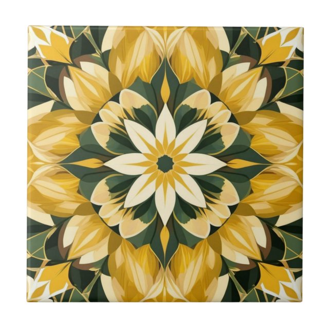 Amarelo-Manteiga, Floral Verde (Frente)