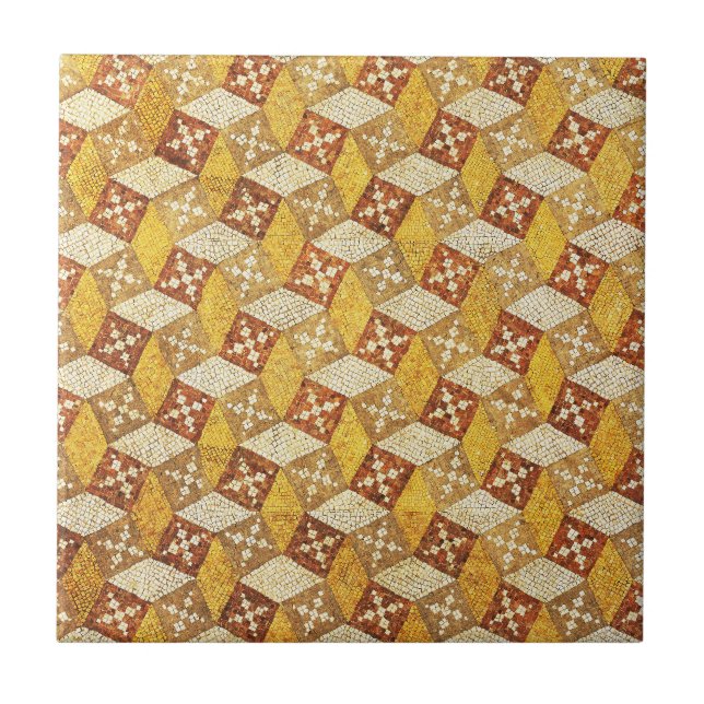 Amarelo Marrom-mosaico antigo romano (Frente)